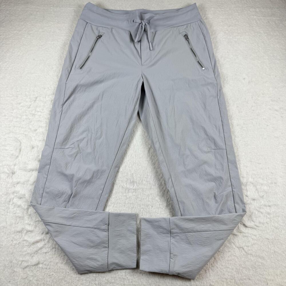 Athleta Pants Womens Size 8 Gray Jogger Stretch Lightweight Zip Pockets Travel